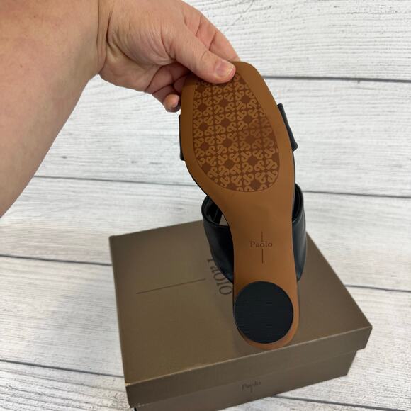 Linea Paolo Women's Black Imani Spring Heeled Sandals Size 9.5 - Picture 6 of 8